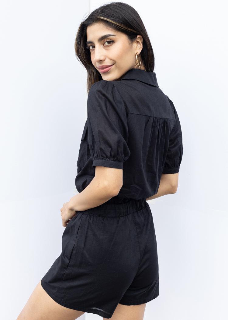 Tart Hadley Romper - Black -***FINAL SALE***-Hand In Pocket