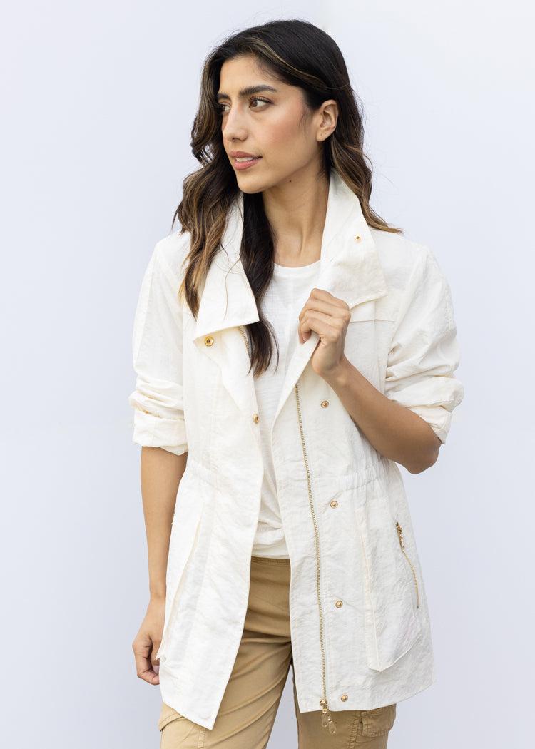 Tart Cory Jacket -Gardenia-Hand In Pocket