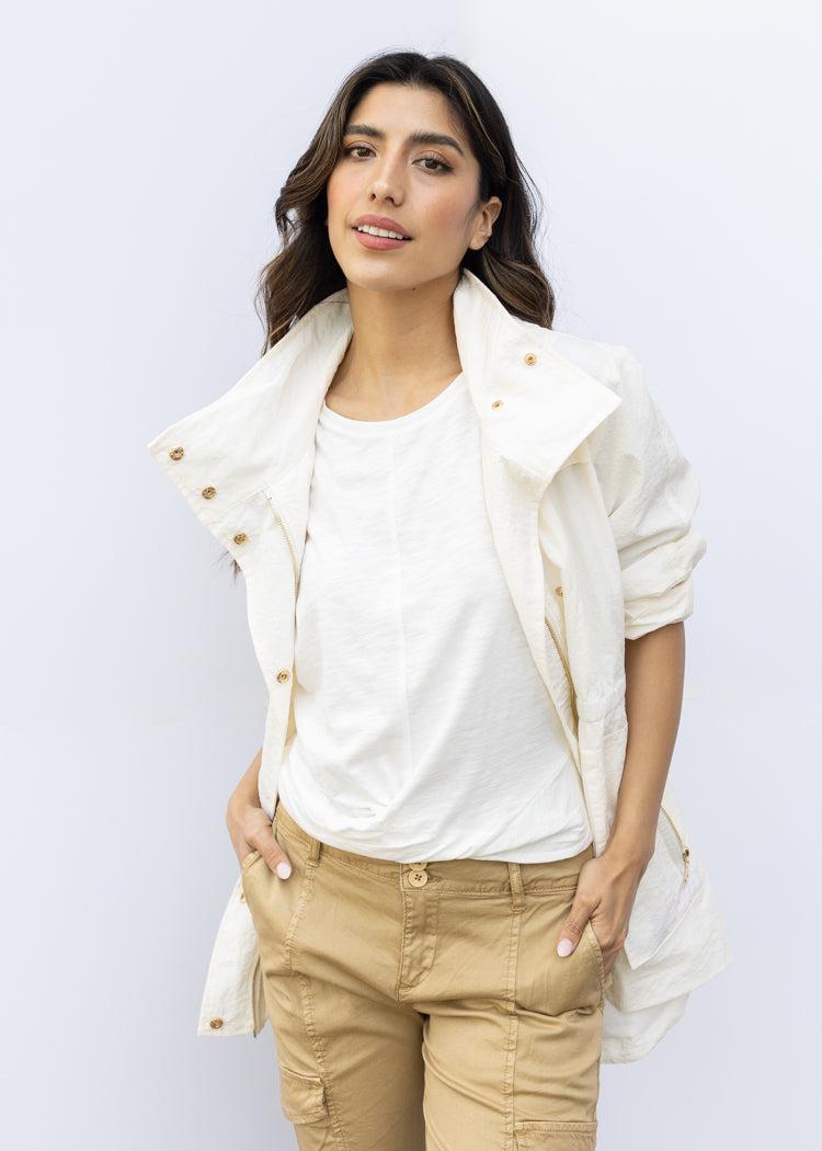 Tart Cory Jacket -Gardenia-Hand In Pocket