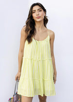 Elan Lush Dress - Celery Stripe ***FINAL SALE***-Hand In Pocket