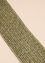 Wide Circle Buckle Straw Belt - Olive-Hand In Pocket