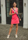 Bobi Scoop Neck Slub Cotton Tank Dress - Raspberry***FINAL SALE***-Hand In Pocket