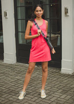 Bobi Scoop Neck Slub Cotton Tank Dress - Raspberry***FINAL SALE***-Hand In Pocket
