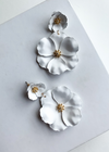 Ginger White Floral Drop Earrings-Hand In Pocket