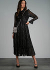 Milan Long Sleeve Midi Dress-Black Stripe-***FINAL SALE***-Hand In Pocket