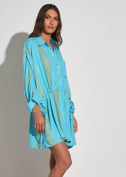 Elan Steph Side Tie Tunic/Mini Dress-Hand In Pocket