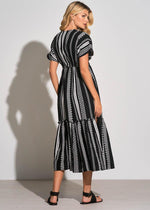 Elan Faith Caftan V Neck Midi Dress-Hand In Pocket