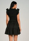 Elan Breezy in Black Dress-Hand In Pocket