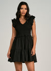 Elan Breezy in Black Dress-Hand In Pocket
