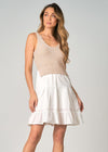 Elan Combo Mini Dress - White Natural-Hand In Pocket