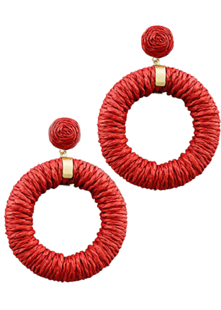 Anisa Hoops-Red-Hand In Pocket