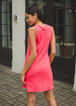 Bobi Scoop Neck Slub Cotton Tank Dress - Raspberry***FINAL SALE***-Hand In Pocket