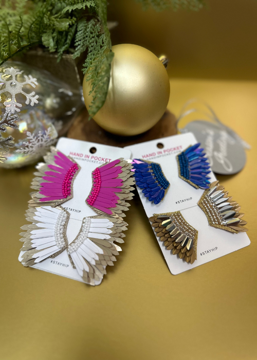 Set of 4 Wing Earring Gift Box-Hand In Pocket
