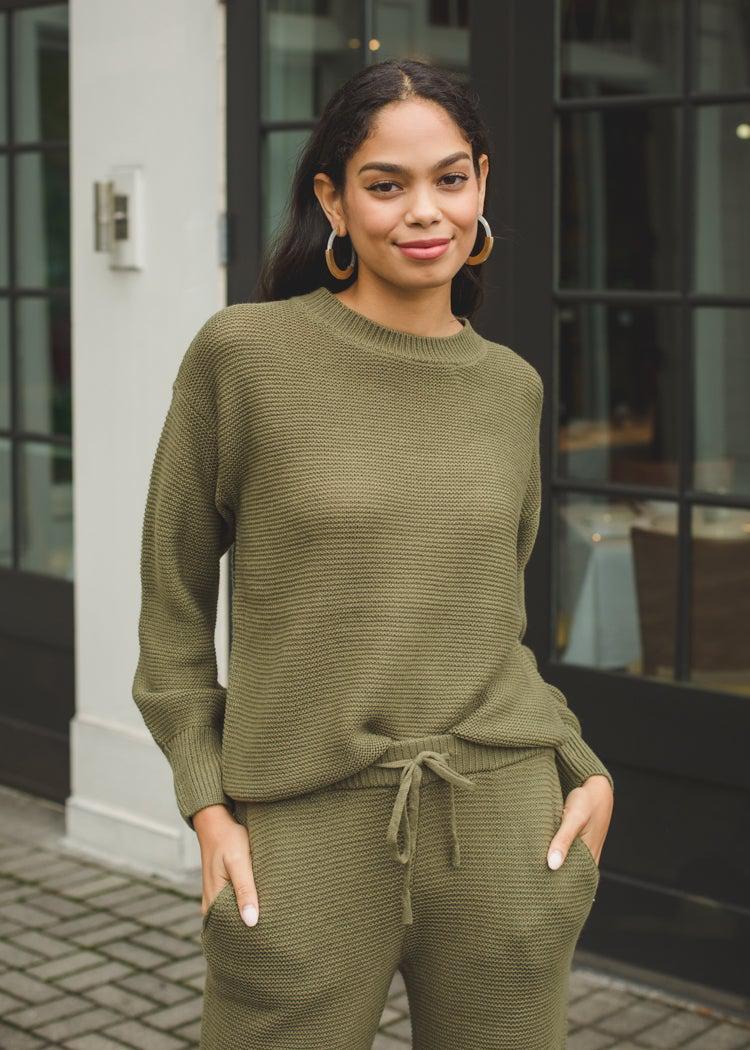 Karlie Cheslea Knit Solid Waffle Top-***FINAL SALE***-Hand In Pocket
