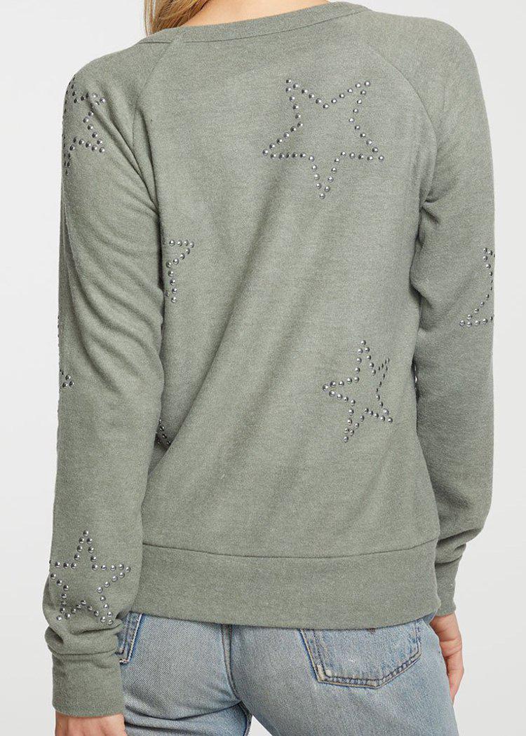 Chaser Studded Stars Long Sleeve Pullover-***FINAL SALE***-Hand In Pocket