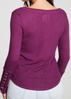 Chaser Vintage Thermal Long Sleeve Scoop Neck Hook and Eye Shirttail ***FINAL SALE***-Hand In Pocket