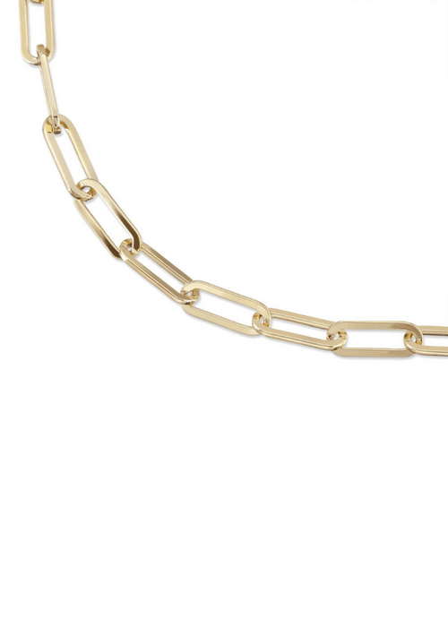 Eklexic Double Elongated & Large Elongated Link Chain Necklace-Hand In Pocket