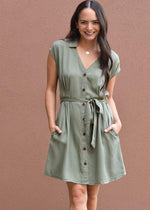 Velvet Heart Mulan Olive Green Tunic Dress ***FINAL SALE***-Hand In Pocket