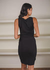 Bobi Sleeveless Ruched Tank Dress - Black-Hand In Pocket