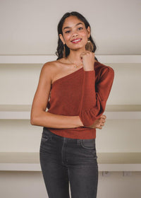 Knititude Zoe One Shoulder Sweater ***FINAL SALE***-Hand In Pocket