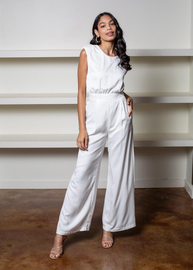 Cococay Strong Shoulder Jumpsuit-***FINAL SALE***-Hand In Pocket