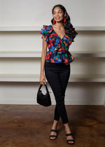 Lei Ruffled Double V Top-Hand In Pocket