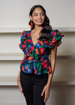 Lei Ruffled Double V Top-Hand In Pocket