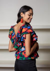 Lei Ruffled Double V Top-Hand In Pocket
