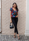 Lei Ruffled Double V Top-Hand In Pocket