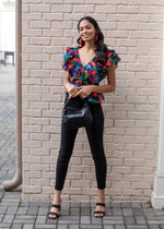 Lei Ruffled Double V Top-Hand In Pocket