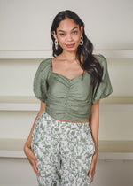 Lucy Paris Naomi Gathered Puff Sleeve Crop Top-***FINAL SALE***-Hand In Pocket
