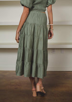Lucy Paris Naomi Tiered Midi Skirt-Hand In Pocket