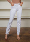 Joes Jeans "Runway Luna" High Rise Cigarette Ankle - White-***FINAL SALE***-Hand In Pocket
