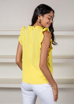 THML Martinique Ruffle Sleeve Blouse-Hand In Pocket