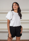 THML Trobriand Puff Sleeve Blouse-Hand In Pocket