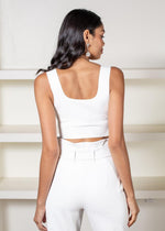 Commando Faux Leather Crop Top - White-Hand In Pocket