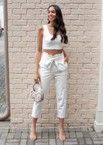 Commando Faux Leather Crop Top - White-Hand In Pocket