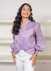 Karlie Wisteria Linen Blouse***FINAL SALE***-Hand In Pocket