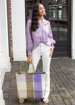 Karlie Wisteria Linen Blouse***FINAL SALE***-Hand In Pocket