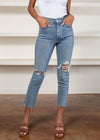 Agolde Riley High Rise Crop Straight Fit Leg - Whiplash-***FINAL SALE***-Hand In Pocket
