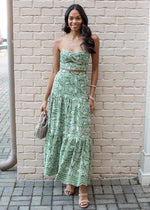 Penida Crocheted Maxi Skirt Set-Sage-Hand In Pocket