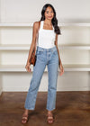 525 America Strappy Square Neck Tank- Chalk-***FINAL SALE***-Hand In Pocket