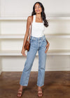 525 America Strappy Square Neck Tank- Chalk-***FINAL SALE***-Hand In Pocket