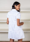 West Tiered Poplin Shirtdress-Hand In Pocket