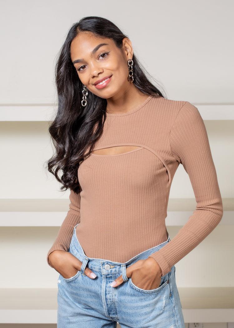 Agolde Lyza Ribbed Cotton Cut - Out Top***FINAL SALE***-Hand In Pocket