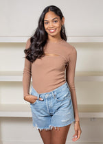 Agolde Lyza Ribbed Cotton Cut - Out Top***FINAL SALE***-Hand In Pocket