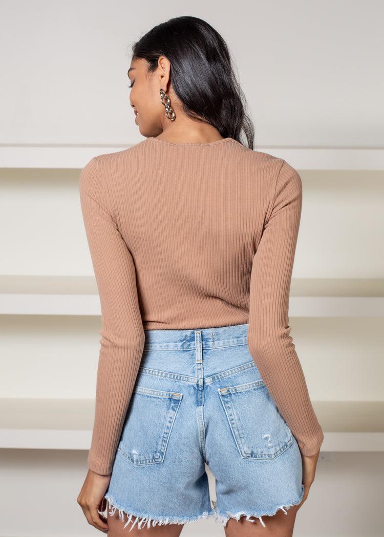 Agolde Lyza Ribbed Cotton Cut - Out Top***FINAL SALE***-Hand In Pocket