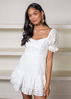 ASTR the Label Roseville Pointelle Puff Sleeve Mini Dress-***FINAL SALE***-Hand In Pocket