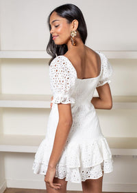 ASTR the Label Roseville Pointelle Puff Sleeve Mini Dress-***FINAL SALE***-Hand In Pocket