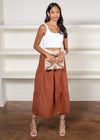 Elan Nassau Linen Blend Skirt-Hand In Pocket